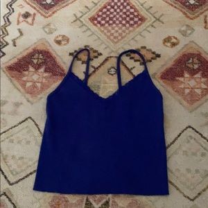 Brandy Melville navy lace trim tank